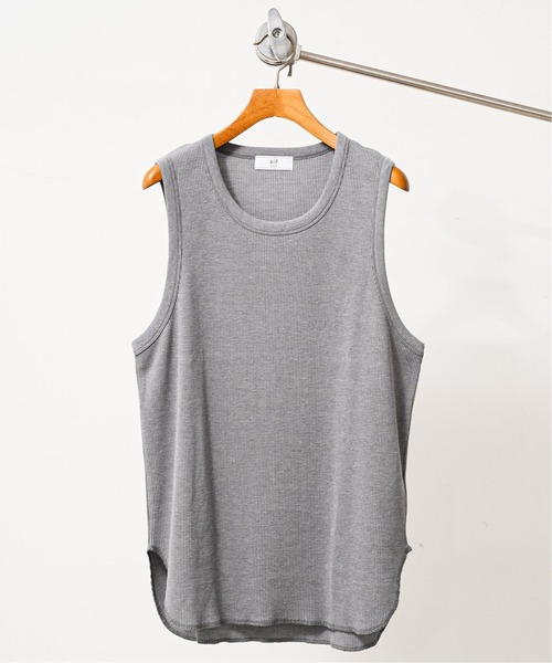 417 EDIFICE（フォーワンセブンエディフィス）の「ワッフルタンクトップ（Tシャツ/カットソー・メンズ・ホワイト/チャコールグレー/ブラック/ベージュ・SMALL/MEDIUM/LARGE/X-LARGE）」の3枚目の写真