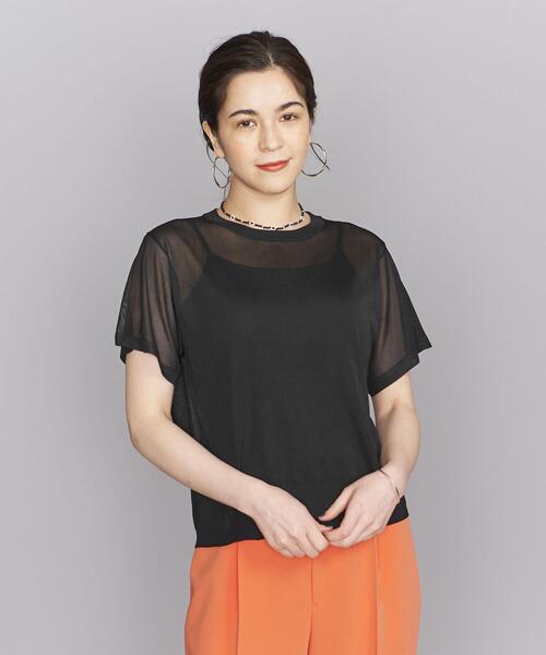 【美品】H ビューティーアンドユース ジグザグ ショートスリーブ サマーニット BEAUTY&YOUTH UNITED ARROWS（ビューティーアンドユース