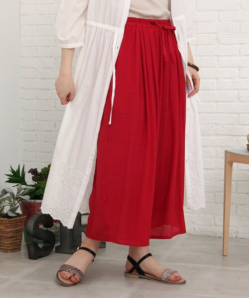 Cutie Blonde(キューティーブロンド)の「◆【洗濯機可/接触冷感/吸水速乾/UVカット】すそくるっスラブ調スカンツ(その他パンツ・レディース・ネイビー/カーキ/グリーン/ナチュラル/ピンク系/黄緑系/ブルー/ブラック・01/02/03)」の8枚目の写真