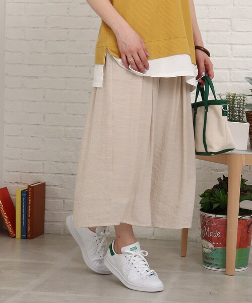 Cutie Blonde(キューティーブロンド)の「◆【洗濯機可/接触冷感/吸水速乾/UVカット】すそくるっスラブ調スカンツ(その他パンツ・レディース・ネイビー/カーキ/グリーン/ナチュラル/ピンク系/黄緑系/ブルー/ブラック・01/02/03)」の2枚目の写真