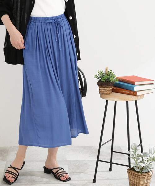 Cutie Blonde(キューティーブロンド)の「◆【洗濯機可/接触冷感/吸水速乾/UVカット】すそくるっスラブ調スカンツ(その他パンツ・レディース・ネイビー/カーキ/グリーン/ナチュラル/ピンク系/黄緑系/ブルー/ブラック・01/02/03)」の7枚目の写真