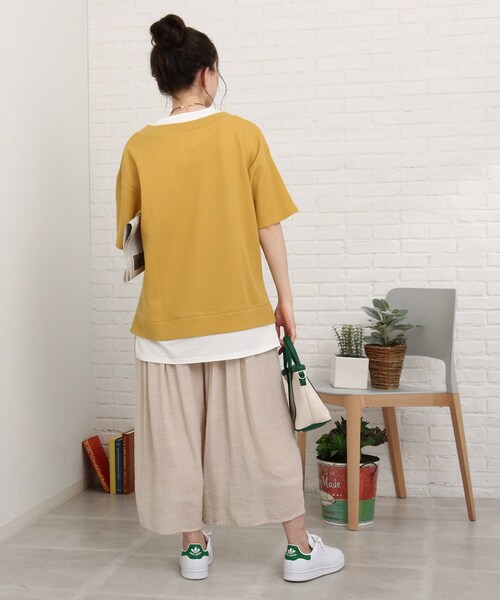 Cutie Blonde(キューティーブロンド)の「◆【洗濯機可/接触冷感/吸水速乾/UVカット】すそくるっスラブ調スカンツ(その他パンツ・レディース・ネイビー/カーキ/グリーン/ナチュラル/ピンク系/黄緑系/ブルー/ブラック・01/02/03)」の9枚目の写真