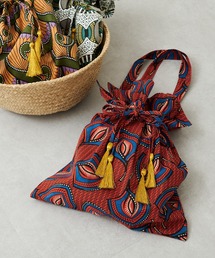 アフリカ柄巾着バッグ