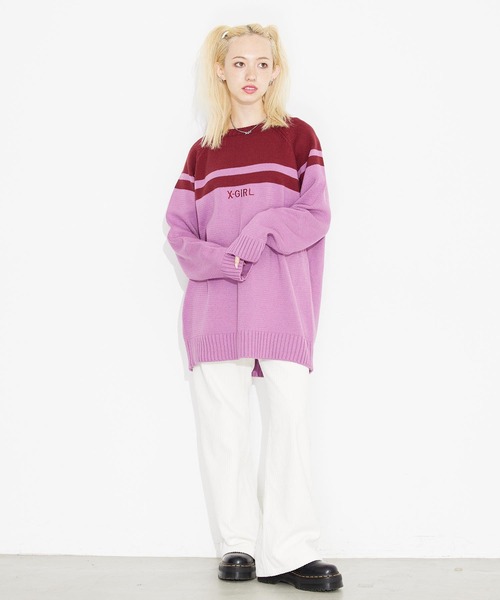 X-girl（エックスガール）の「CORDUROY LOOSE FLARE PANTS（その他パンツ・レディース・ホワイト/ブラック/ライトブルー・S/XS/M）」の22枚目の写真