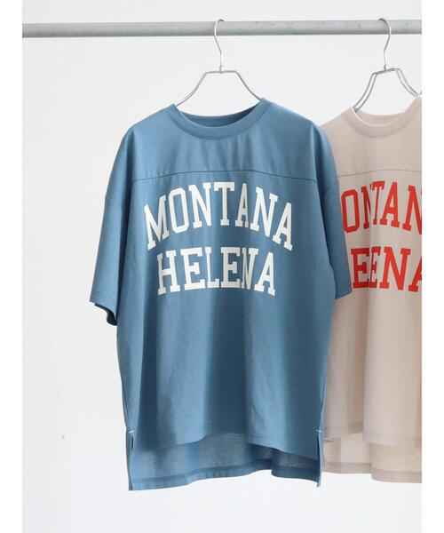 RAY CASSIN FAVORI（レイカズンフェバリ）の「・RAY CASSIN ビッグロゴptTシャツ（Tシャツ/カットソー・レディース・ブラック/オフホワイト/ブルー/グレイッシュベージュ・FREE）」の8枚目の写真