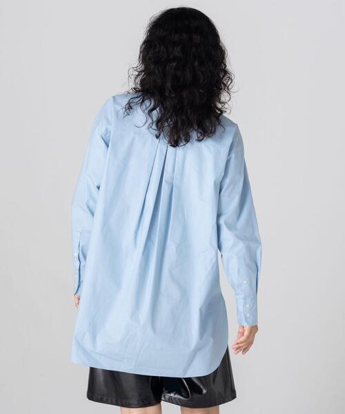 CITEN（シテン）の「＜CITEN＞スタンドカラー オーバー シャツ（シャツ/ブラウス・レディース・ライトブルー/オフホワイト・FREE）」の13枚目の写真