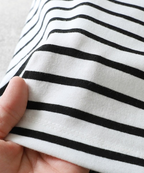 reca(レカ)の「袖タック入りボーダーTシャツ(Tシャツ/カットソー・レディース・ブラック/ホワイト/ブルー/ベージュ・FREE)」の22枚目の写真