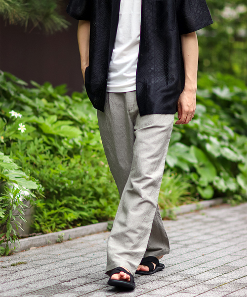 B.C STOCK(ベーセーストック)の「BAMBOO LINEN TAPERED パンツ(その他パンツ・メンズ・モスグリーン/ネイビー/ベージュ・LARGE/MEDIUM/SMALL)」の2枚目の写真