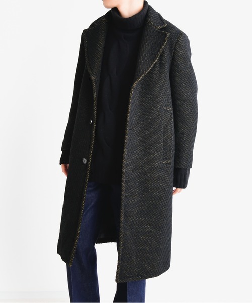 NEONSIGN(ネオンサイン)の「NEONSIGN ネオンサイン / Innermost color prepeller coat インナーモストカラー プリペラコート / N1612(チェスターコート・メンズ・ブラック×イエロー・46)」の12枚目の写真