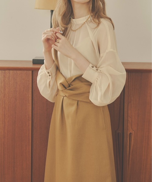 Ambre Neige（アンブルネージュ）の「2WAYシアーブラウス／【WEB/EC限定商品】（シャツ/ブラウス・レディース・ブラック/ベージュ/アイボリー/モカ・FREE）」の19枚目の写真