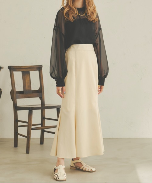 Ambre Neige（アンブルネージュ）の「2WAYシアーブラウス／【WEB/EC限定商品】（シャツ/ブラウス・レディース・ブラック/ベージュ/アイボリー/モカ・FREE）」の12枚目の写真