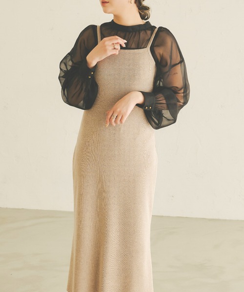 Ambre Neige（アンブルネージュ）の「2WAYシアーブラウス／【WEB/EC限定商品】（シャツ/ブラウス・レディース・ブラック/ベージュ/アイボリー/モカ・FREE）」の5枚目の写真