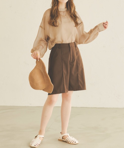 Ambre Neige（アンブルネージュ）の「2WAYシアーブラウス／【WEB/EC限定商品】（シャツ/ブラウス・レディース・ブラック/ベージュ/アイボリー/モカ・FREE）」の7枚目の写真