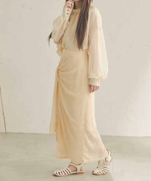 Ambre Neige（アンブルネージュ）の「2WAYシアーブラウス／【WEB/EC限定商品】（シャツ/ブラウス・レディース・ブラック/ベージュ/アイボリー/モカ・FREE）」の9枚目の写真