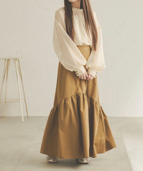 Ambre Neige（アンブルネージュ）の「2WAYシアーブラウス／【WEB/EC限定商品】（シャツ/ブラウス・レディース・ブラック/ベージュ/アイボリー/モカ・FREE）」の11枚目の写真