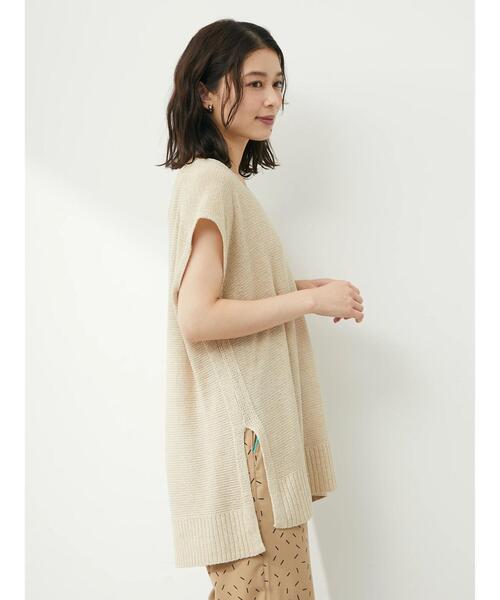 Green　Parks（グリーンパークス）の「テープヤーンニットVネックベスト（ベスト・レディース・ブラウン/グリーン/ライトベージュ・FREE）」の11枚目の写真