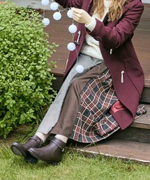 ベルトデザインフラットショートブーツ