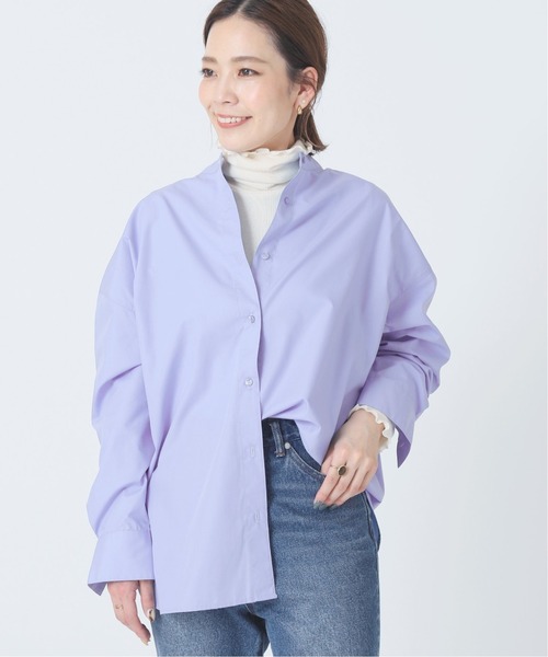 B.C STOCK(ベーセーストック)の「《予約》オーバーサイズブロードシャツ*(シャツ/ブラウス・レディース・ネイビー/ピンク/ブルー・FREE)」の3枚目の写真