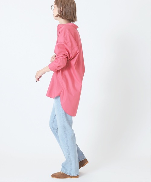 B.C STOCK(ベーセーストック)の「《予約》オーバーサイズブロードシャツ*(シャツ/ブラウス・レディース・ネイビー/ピンク/ブルー・FREE)」の4枚目の写真