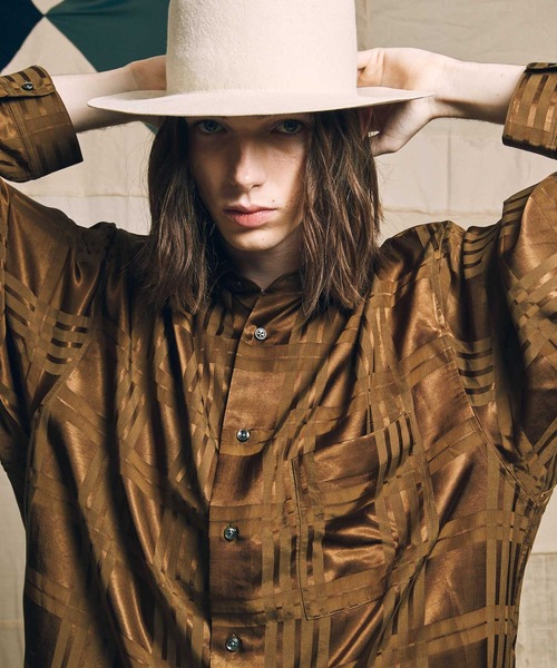 MAISON SPECIAL（メゾンスペシャル）の「《ユニセックスアイテム》シャドーチェックプライムオーバーレギュラーシャツ【MAISON SPECIAL/メゾンスペシャル】（シャツ/ブラウス・メンズ・ブラック/パープル/ブラウン・1/2/0）」の7枚目の写真