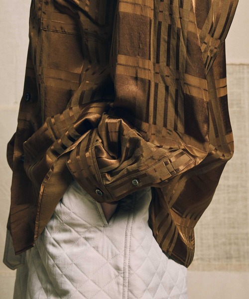 MAISON SPECIAL（メゾンスペシャル）の「《ユニセックスアイテム》シャドーチェックプライムオーバーレギュラーシャツ【MAISON SPECIAL/メゾンスペシャル】（シャツ/ブラウス・メンズ・ブラック/パープル/ブラウン・1/2/0）」の11枚目の写真