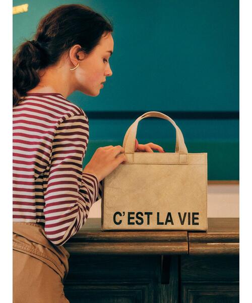 AMERICAN HOLIC（アメリカンホリック）の「マーケットペーパーミニトートバッグ（トートバッグ・レディース・ライトグレー/キャメル・FREE）」の3枚目の写真