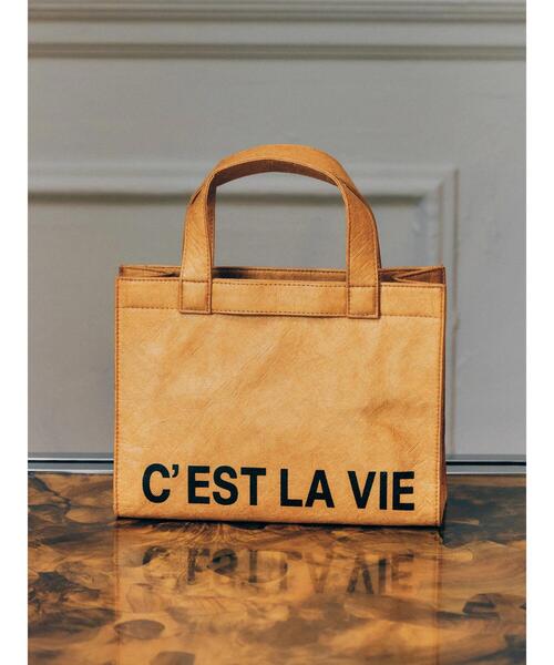 AMERICAN HOLIC（アメリカンホリック）の「マーケットペーパーミニトートバッグ（トートバッグ・レディース・ライトグレー/キャメル・FREE）」の4枚目の写真