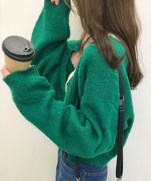 INGNI（イング）の「モヘアタッチショート丈／カーディガン（カーディガン/ボレロ・レディース・パープル/オレンジ/グリーン/ブラック/ブルー・M）」の15枚目の写真
