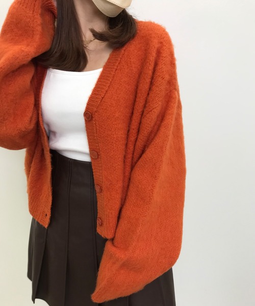 INGNI（イング）の「モヘアタッチショート丈／カーディガン（カーディガン/ボレロ・レディース・パープル/オレンジ/グリーン/ブラック/ブルー・M）」の18枚目の写真