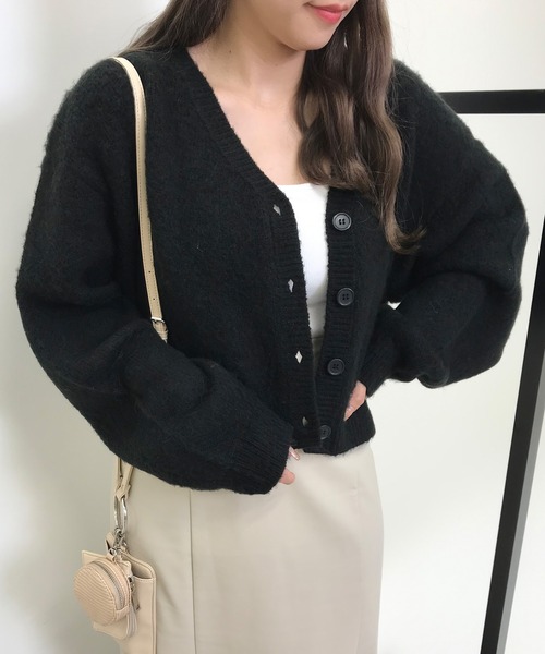 INGNI（イング）の「モヘアタッチショート丈／カーディガン（カーディガン/ボレロ・レディース・パープル/オレンジ/グリーン/ブラック/ブルー・M）」の22枚目の写真