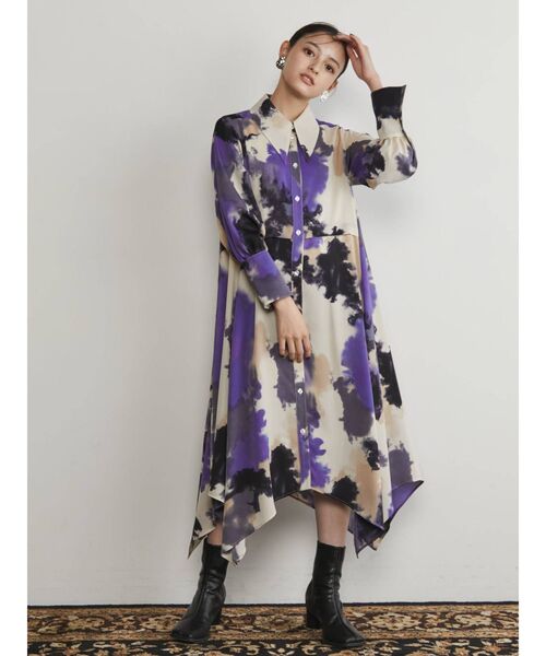 WEB限定 ITEM】アートプリントシャツワンピース（ワンピース