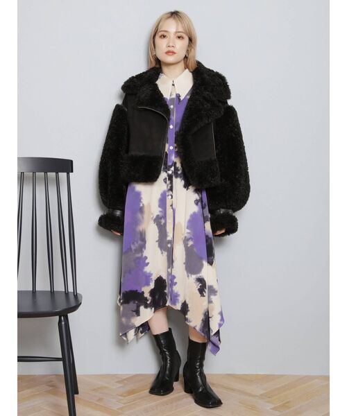 MURUA(ムルーア)の「【WEB限定 ITEM】アートプリントシャツワンピース(ワンピース・レディース・パープル/カーキ・FREE)」の16枚目の写真