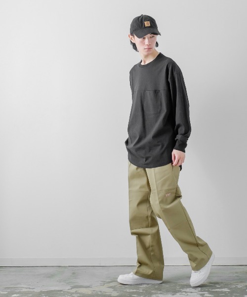 improves(インプローブス)の「USコットン 無地 オーバーサイズ フットボール 長袖Tシャツ(Tシャツ/カットソー・メンズ・ネイビー/オフホワイト/杢グレー/ダークグリーン/ブラック/ベージュ・MEDIUM/X-LARGE/LARGE)」の12枚目の写真