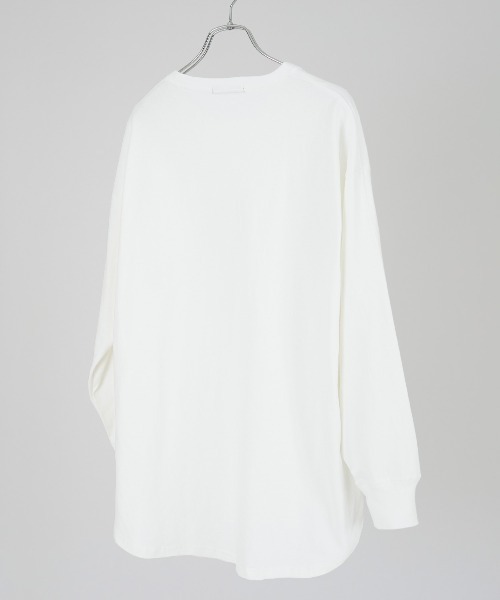 improves(インプローブス)の「USコットン 無地 オーバーサイズ フットボール 長袖Tシャツ(Tシャツ/カットソー・メンズ・ネイビー/オフホワイト/杢グレー/ダークグリーン/ブラック/ベージュ・MEDIUM/X-LARGE/LARGE)」の19枚目の写真