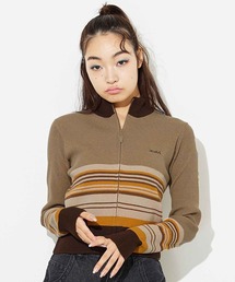 X-girl | PARTIAL STRIPE KNIT CARDIGAN(カーディガン/ボレロ)