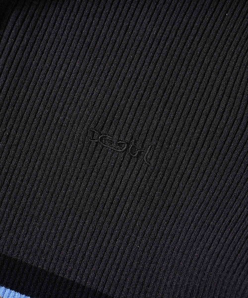 X-girl（エックスガール）の「PARTIAL STRIPE KNIT CARDIGAN（カーディガン/ボレロ・レディース・ブラック/グリーン/ベージュ・ONE SIZE）」の18枚目の写真