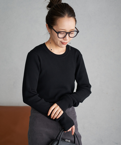【plage】easy care rib プルオーバー プラージュ Plage easy care rib プルオーバー （ブラウン B