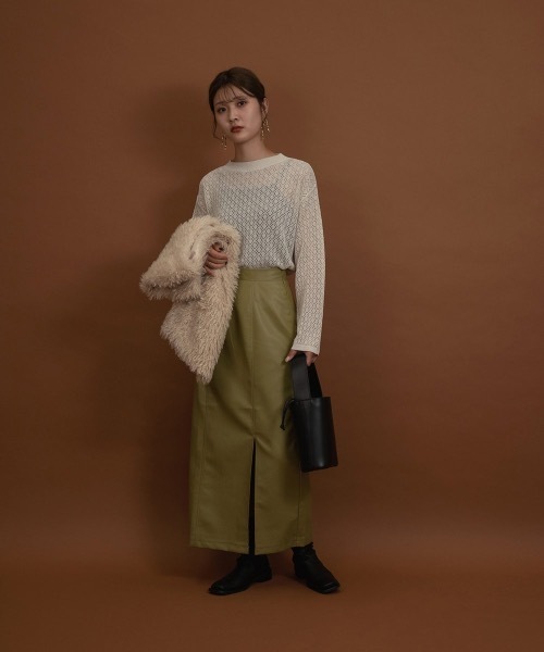 I_am(アイアム)の「poodle fur midi vest(ベスト・レディース・アイボリー/ブラウン・FREE)」の21枚目の写真