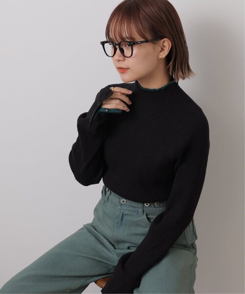 DOUBLE NAME(ダブルネーム)の「抗菌防臭アンチピリングハイネックラグランニット(ニット/セーター・レディース・ブラック/サックスブルー/キャメル/キナリ・FREE)」の5枚目の写真