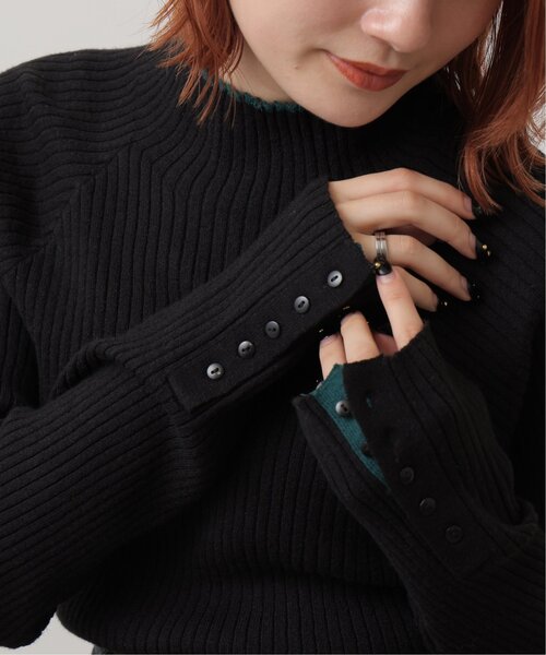 DOUBLE NAME(ダブルネーム)の「抗菌防臭アンチピリングハイネックラグランニット(ニット/セーター・レディース・ブラック/サックスブルー/キャメル/キナリ・FREE)」の7枚目の写真