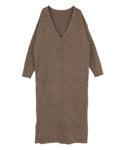 titivate（ティティベイト）の「深Vﾈｯｸﾆｯﾄﾜﾝﾋﾟｰｽ（ワンピース・レディース・ブラック/ブラウン/レッド/グレー/グリーン/アイボリー/ピンク・S/M）」の12枚目の写真