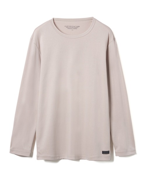 CUSTOM CULTURE(カスタムカルチャー)の「【CUSTOM CULTURE】 コンパクトポンチ クルーネック ロングスリーブTee(Tシャツ/カットソー・メンズ・ブルー/ホワイト系1/ブラック/ボルドー/ベージュ系/ライトグレー・1/2/3)」の2枚目の写真