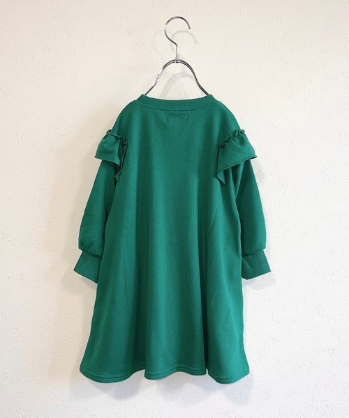 Life Support Products(ライフサポートプロダクツ)の「ボリュームフリルワンピース(80~130cm)(ワンピース・キッズ・レッド/モスグリーン/チャコール・90/100/110/120/80/130/95)」の4枚目の写真