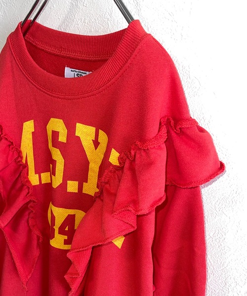 Life Support Products(ライフサポートプロダクツ)の「ボリュームフリルワンピース(80~130cm)(ワンピース・キッズ・レッド/モスグリーン/チャコール・90/100/110/120/80/130/95)」の5枚目の写真