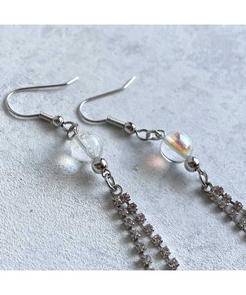 tone(トーン)の「【-lensa-】 キラッとチェーンでイマドキピアス(MA)(ピアス(両耳用)・レディース・シルバー・FREE)」の5枚目の写真