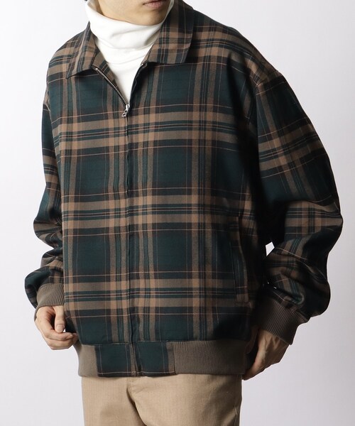 THE SHOP TK （ザ ショップ ティーケー ）の「◆チンストラップ付きハリントンJK／デニム／シャンブレー／ブラックウォッチ（デニムジャケット・メンズ・サンドベージュ/ネイビー/ダークグリーン系1・04/02/03）」の2枚目の写真