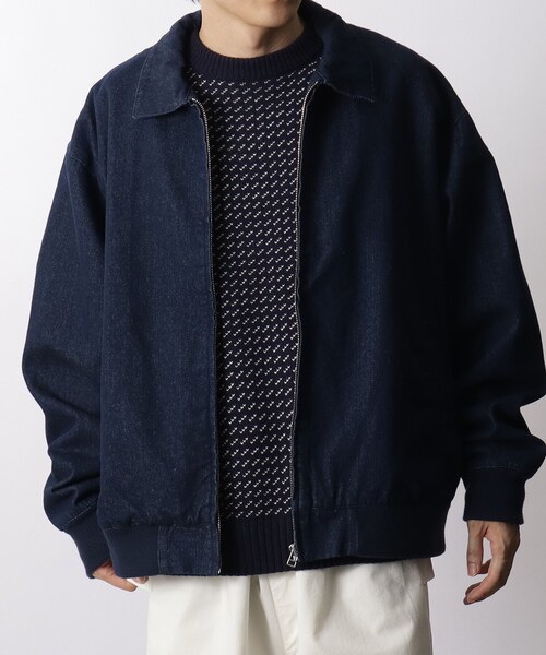 THE SHOP TK （ザ ショップ ティーケー ）の「◆チンストラップ付きハリントンJK／デニム／シャンブレー／ブラックウォッチ（デニムジャケット・メンズ・サンドベージュ/ネイビー/ダークグリーン系1・04/02/03）」の3枚目の写真