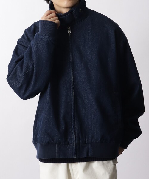 THE SHOP TK （ザ ショップ ティーケー ）の「◆チンストラップ付きハリントンJK／デニム／シャンブレー／ブラックウォッチ（デニムジャケット・メンズ・サンドベージュ/ネイビー/ダークグリーン系1・04/02/03）」の14枚目の写真