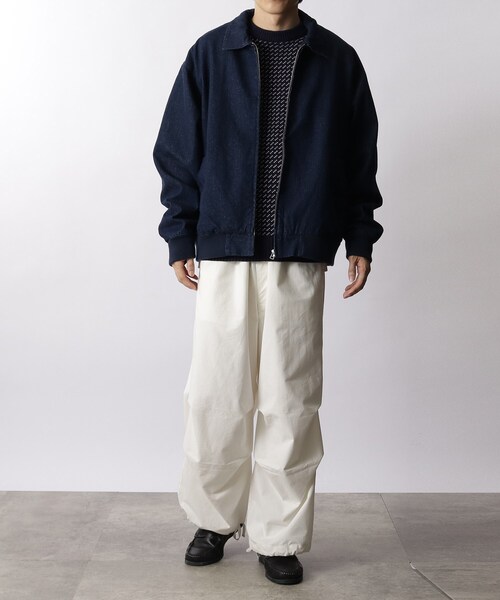 THE SHOP TK （ザ ショップ ティーケー ）の「◆チンストラップ付きハリントンJK／デニム／シャンブレー／ブラックウォッチ（デニムジャケット・メンズ・サンドベージュ/ネイビー/ダークグリーン系1・04/02/03）」の16枚目の写真