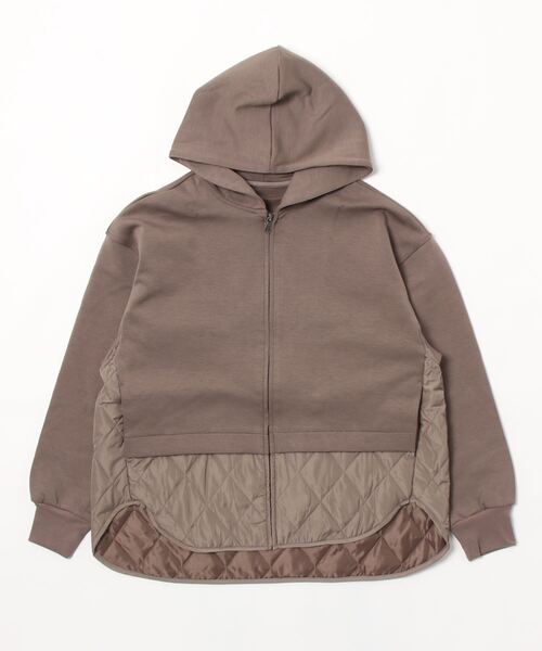 Q(キュー)の「キルトドッキングパーカーブルゾン(ブルゾン・レディース・ブラック/グレイッシュベージュ・MEDIUM)」の11枚目の写真